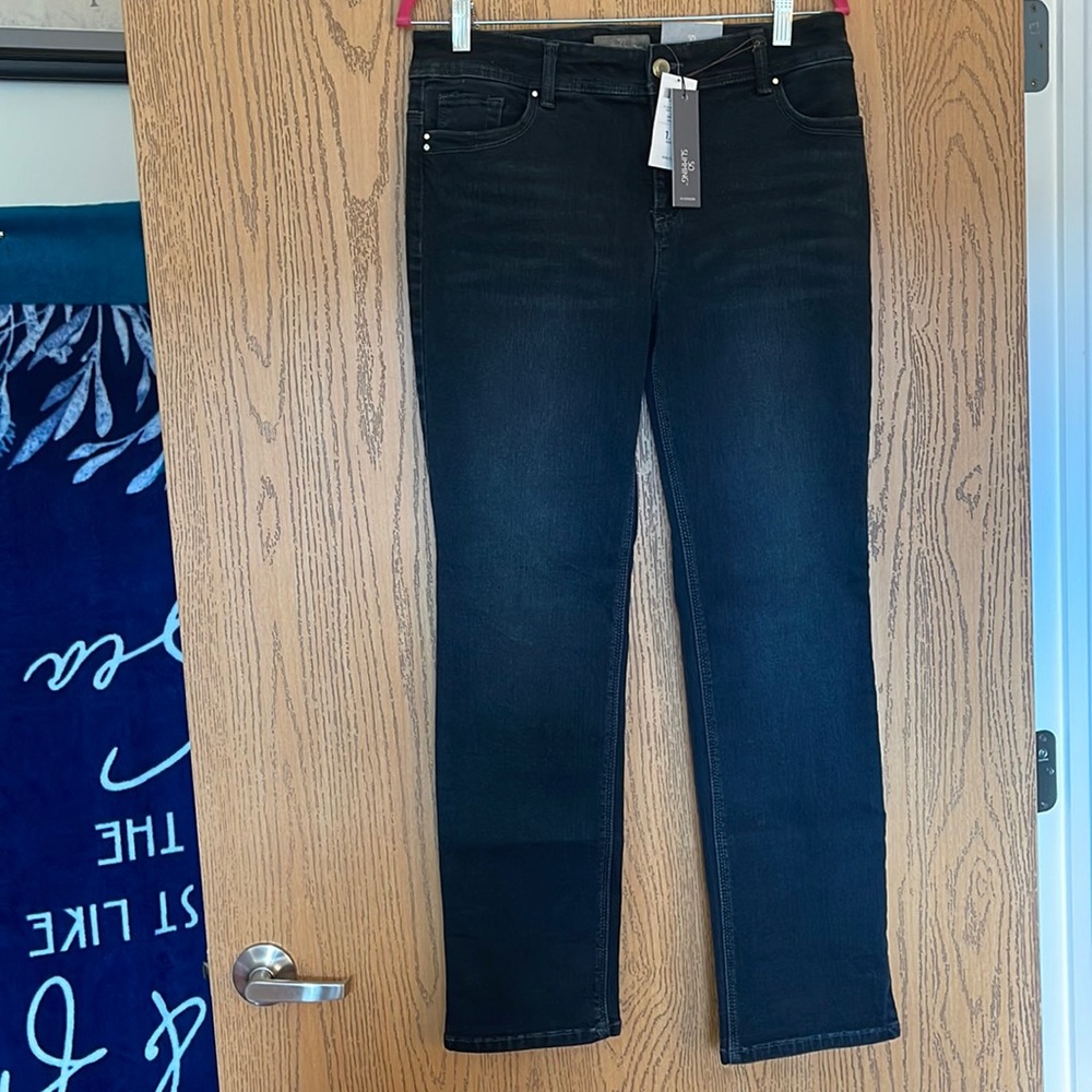 Chico’s So Slimming darker color jeans. Slim leg 1.5